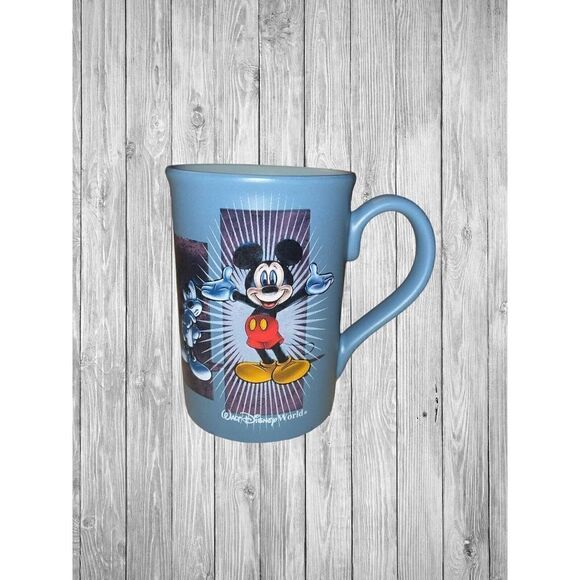 Mickey Mouse Faces Coffee Tea Cup Mug Blue Ceramic Walt Disney World - Picture 1 of 5